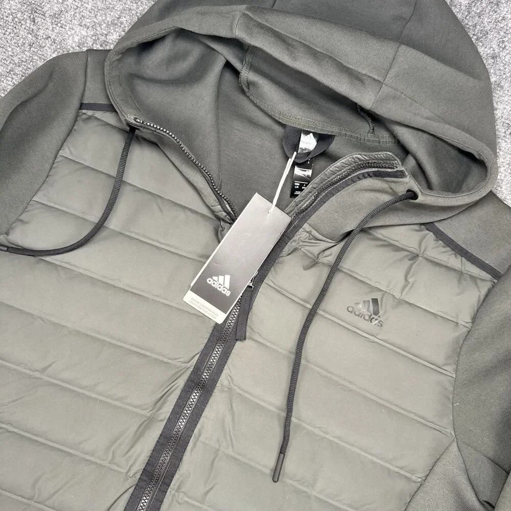 NWT Adidas Varilite Hybrid Mens Casual Outdoor Jacket GE5824 Green - Large